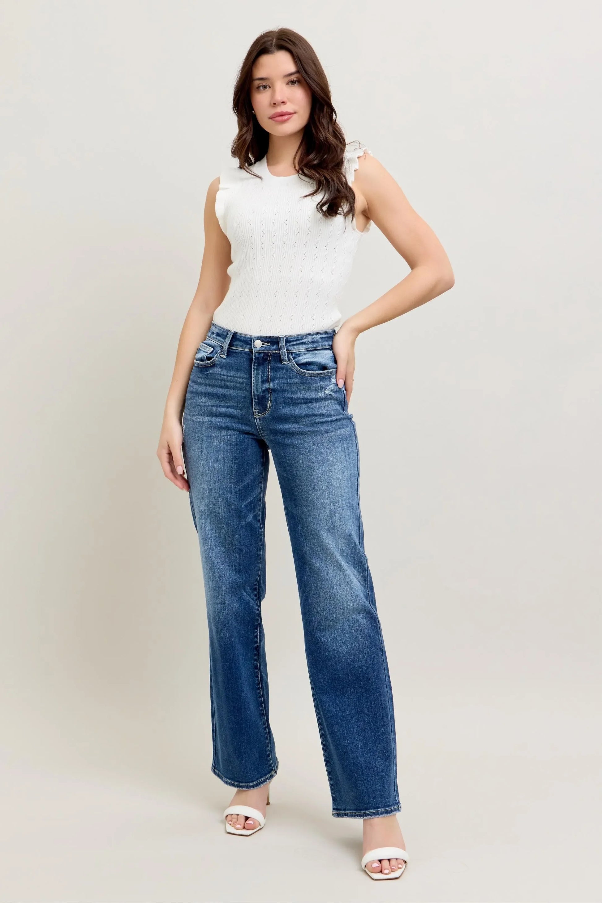 High Waist 90's Straight Leg Jeans Plus Size - Eva's Edition