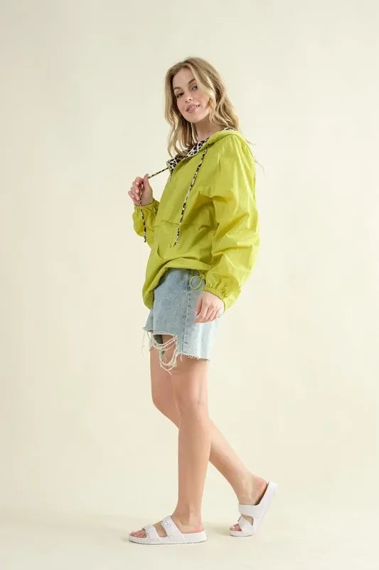 Leopard Print Hoodie Zipper Up Pocket Windbreaker - Eva's Edition