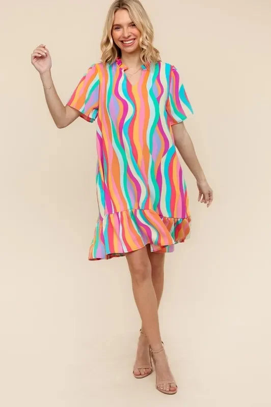 Haptics Tiered Woven Ruffle Hem Dress - Eva's Edition
