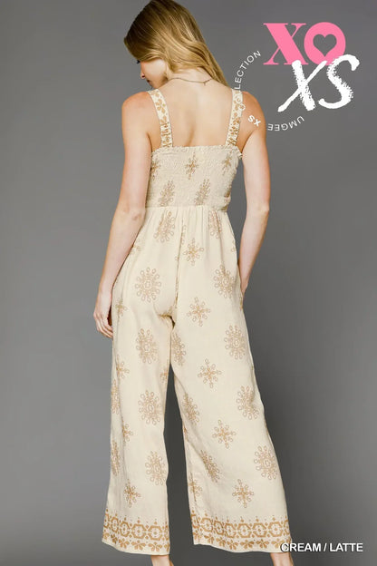 Printed Wide Leg Jumpsuit - Eva's Edition