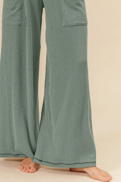 2tone Cord Rib Waist Band Side Pocket Pants - Eva's Edition