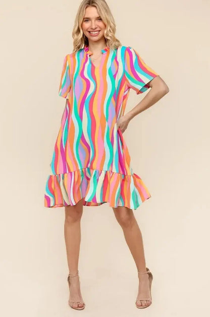 Haptics Tiered Woven Ruffle Hem Dress - Eva's Edition
