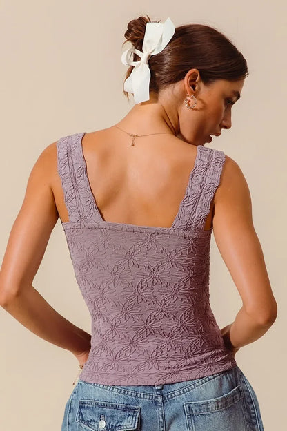Floral Jacquard Seamless Tank Top - Eva's Edition