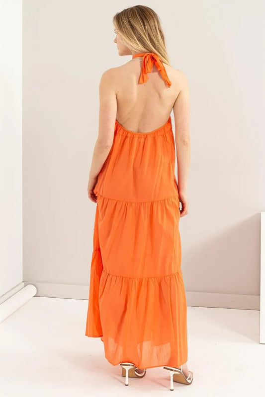 Halter Neck Cover Up Maxi Dress - Eva's Edition