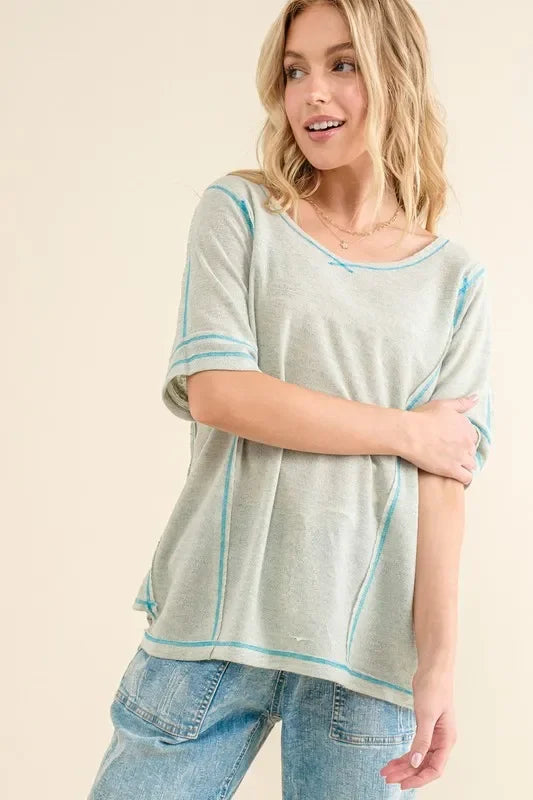 Reversed Stitch Basic T Shirt - Eva's Edition