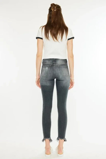 High Rise Distressed Ankle Skinny Jeans - Eva's Edition