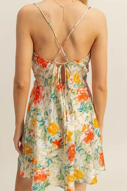 Cowl Neck Flirty Satin Mini Dress - Eva's Edition