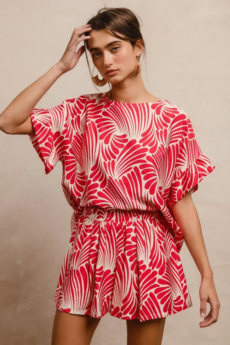 Woven Ruffled Sleeves Top - Eva's Edition
