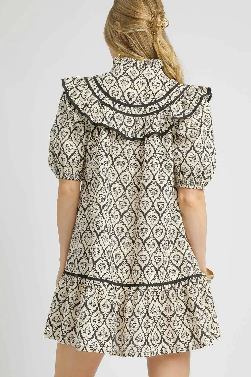 Printed Puff Sleeve Mini Dress - Eva's Edition