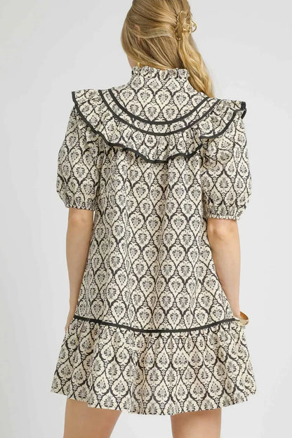 Printed Puff Sleeve Mini Dress - Eva's Edition