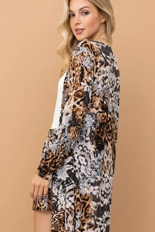 Animal Print Kimono and Shorts Set - Eva's Edition