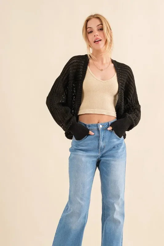 Fishnet Knitted Bolero Cardigan - Eva's Edition