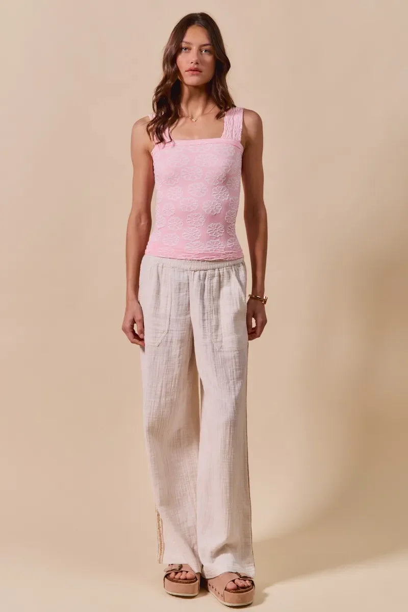 Double Tone Floral Seamless Tank Top - Eva's Edition