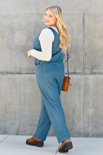 Double Take Full Size Sleeveless Straight Jumpsuit - Eva's Edition