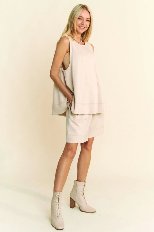 Contrast Seam Top and Short Set - Eva's Edition
