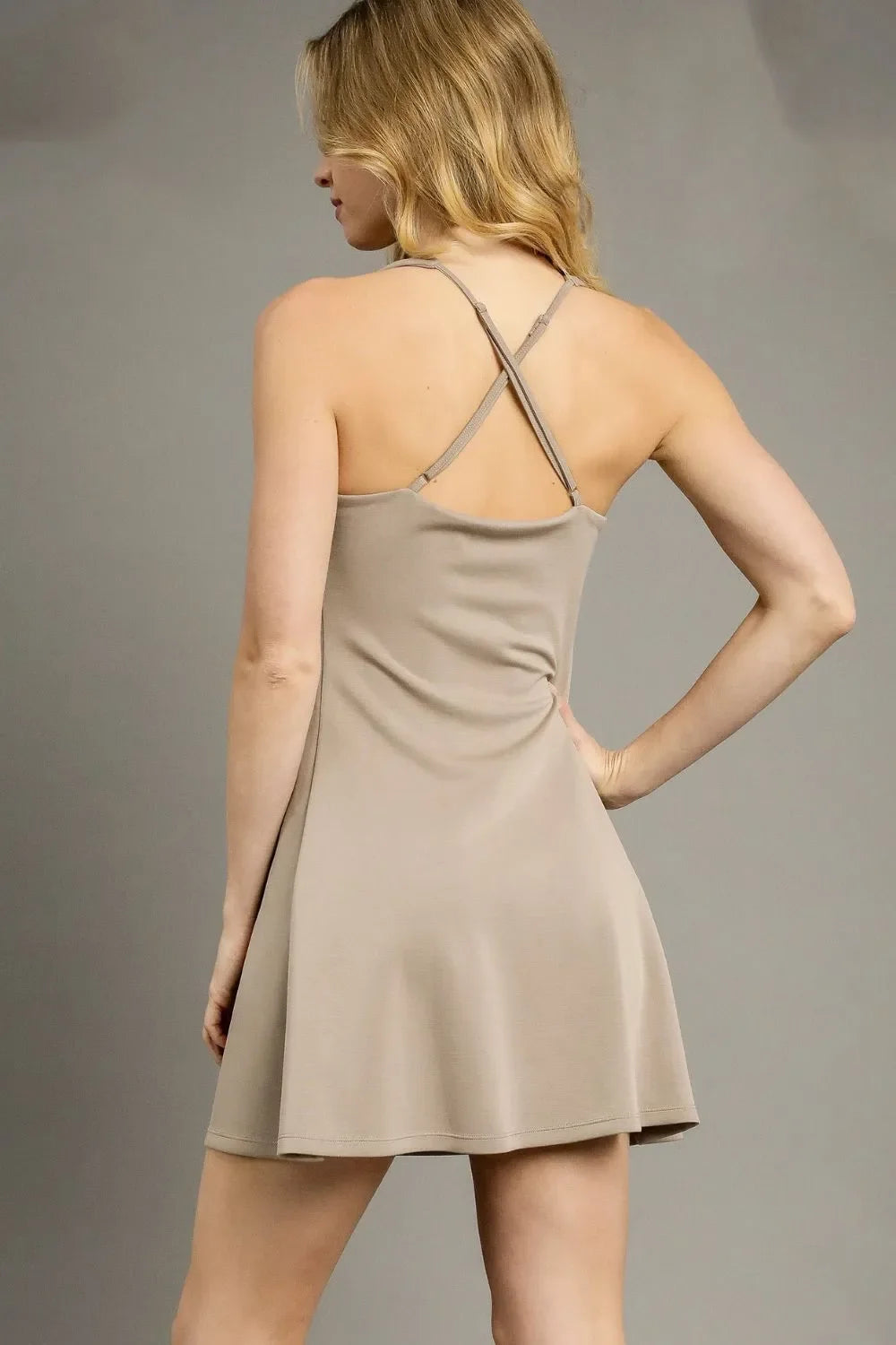 Crisscross Square Neck Active Dress - Eva's Edition