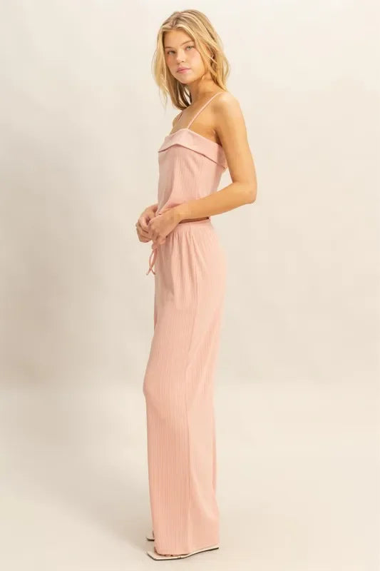 Rib Knit Cami Top and Pants Set - Eva's Edition
