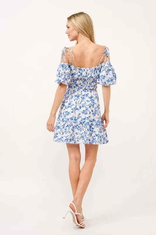 Off Shoulder Bubble Sleeve Dress - Eva's Edition