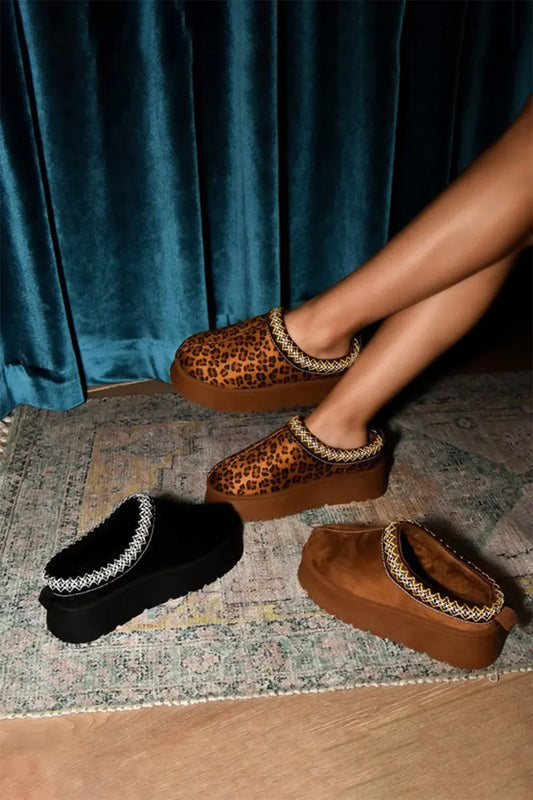 Trim Round Toe Platform Boots - Eva's Edition