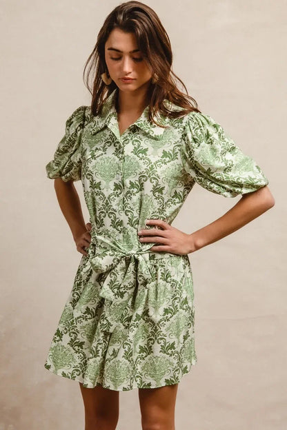 Floral Short Sleeve Mini Shirt Dress - Eva's Edition