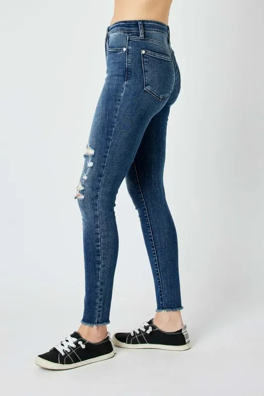 High Waist Distressed Skinny Jeans - Eva's Edition