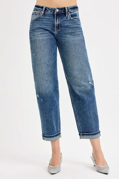 Low Rise Crop Boyfriend Jeans Plus Size - Eva's Edition