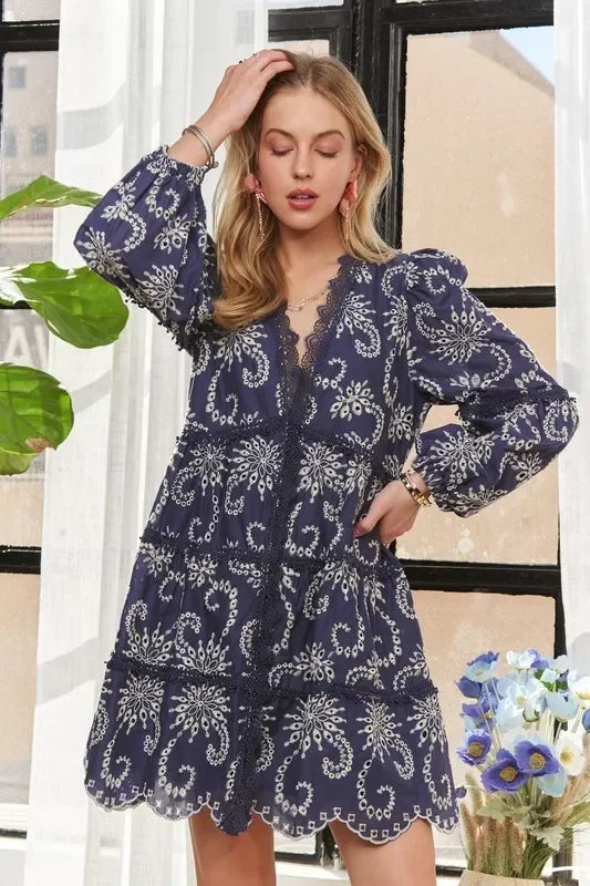 Puffed Sleeve Floral Dress - Eva's Edition