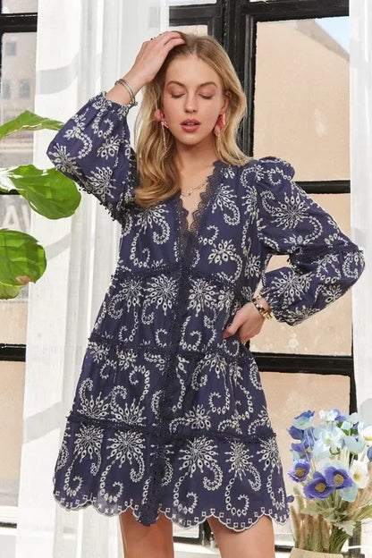Puffed Sleeve Floral Dress - Eva's Edition