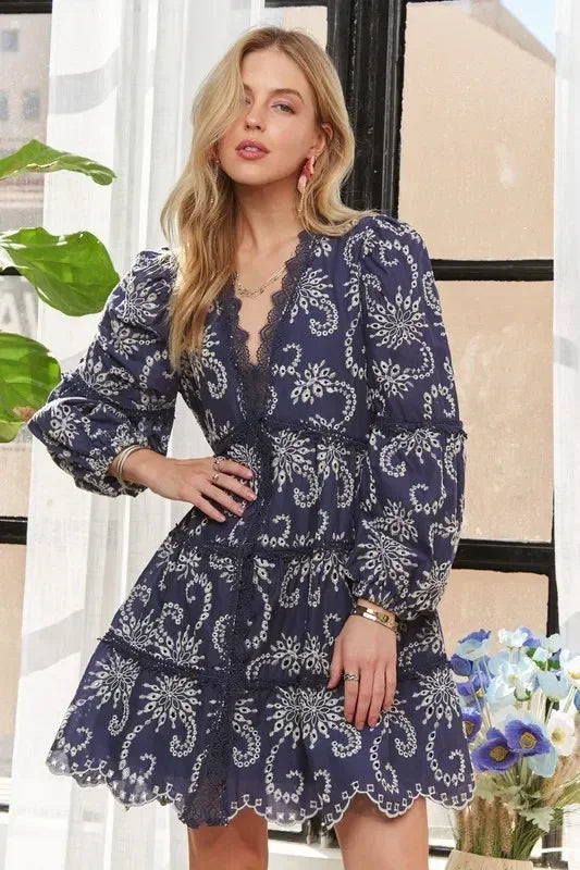 Puffed Sleeve Floral Dress - Eva's Edition