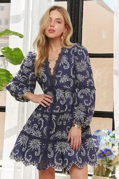 Puffed Sleeve Floral Dress - Eva's Edition