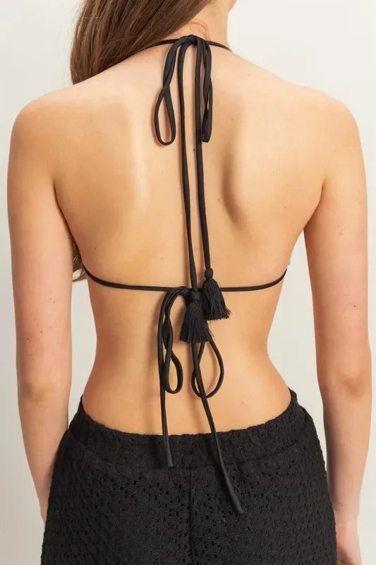 Crochet Bra and Drawstring Pants Set - Eva's Edition