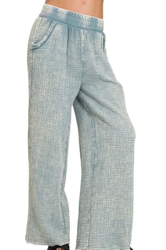 Double Gauze Elastic Band Waist Pants - Eva's Edition