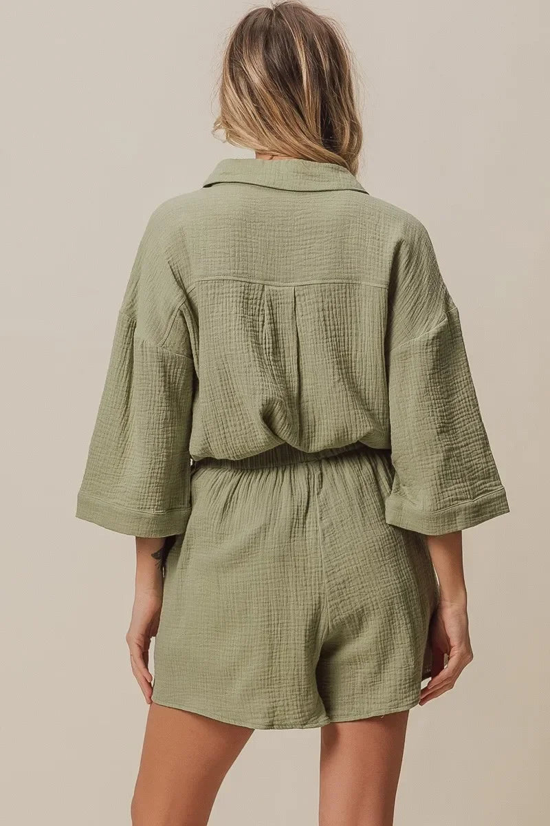 Crinkle Gauze Shirt and Short Set - Eva's Edition