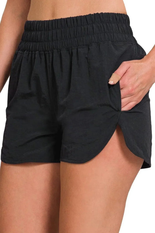 Windbreaker Smocked Waistband Running Shorts - Eva's Edition