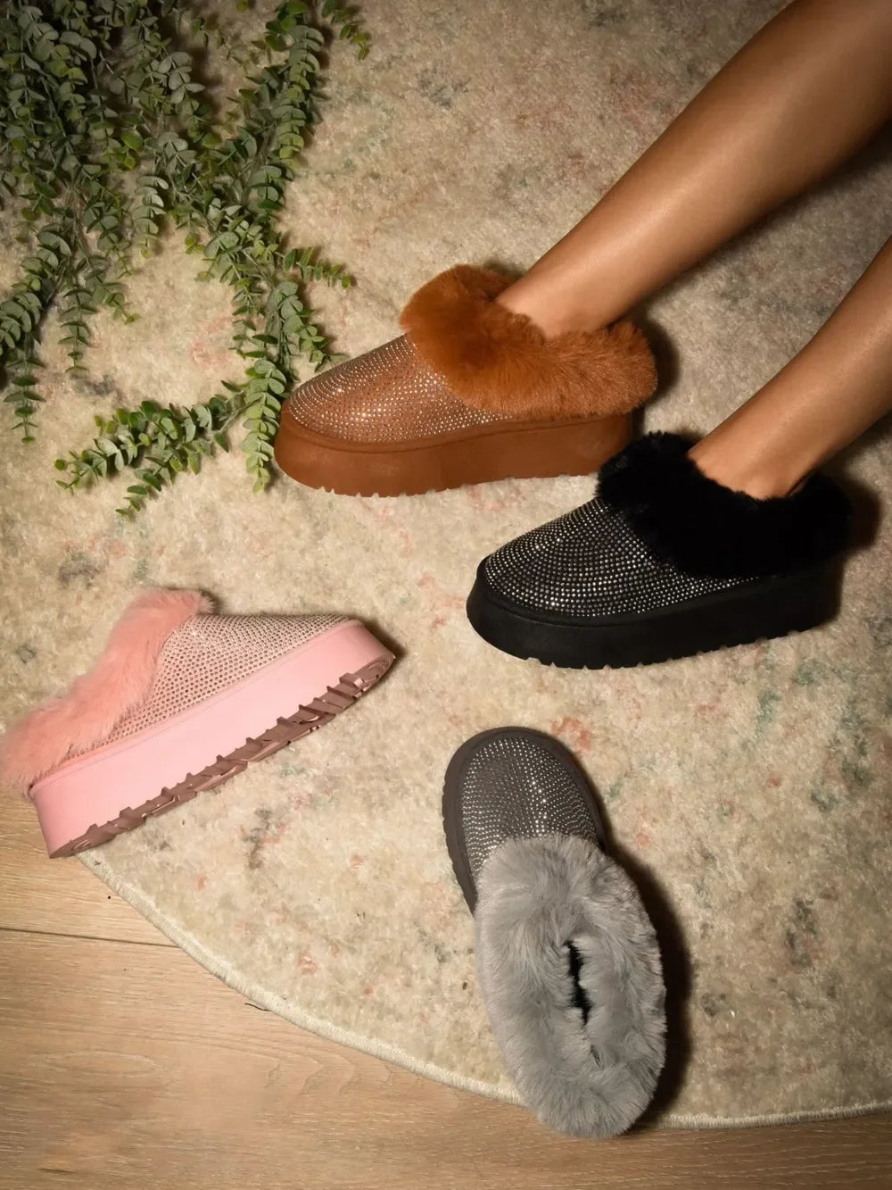 Faux Fur Platform Booties - Eva's Edition