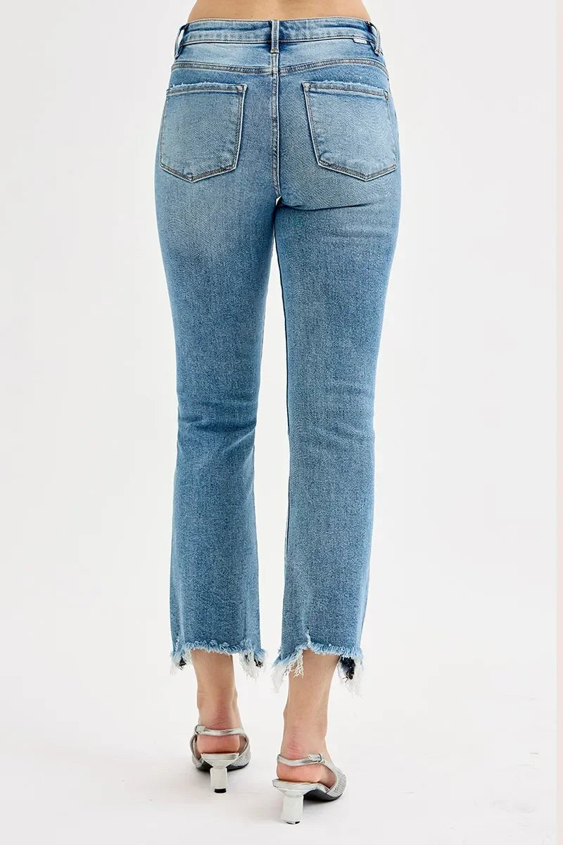 High Rise Crop Straight Slim Jeans Plus Size - Eva's Edition