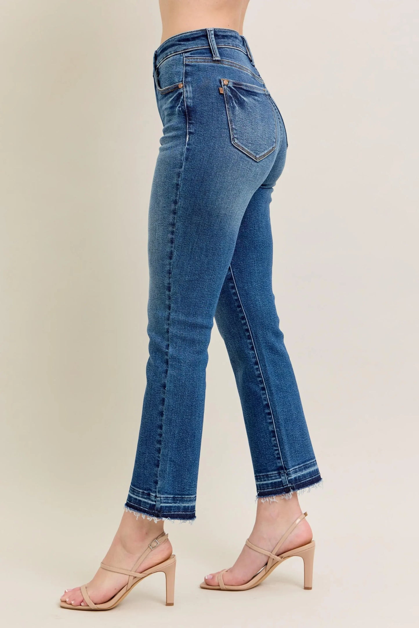 Vintage Wash Release Hem Kick Flare Jeans - Eva's Edition