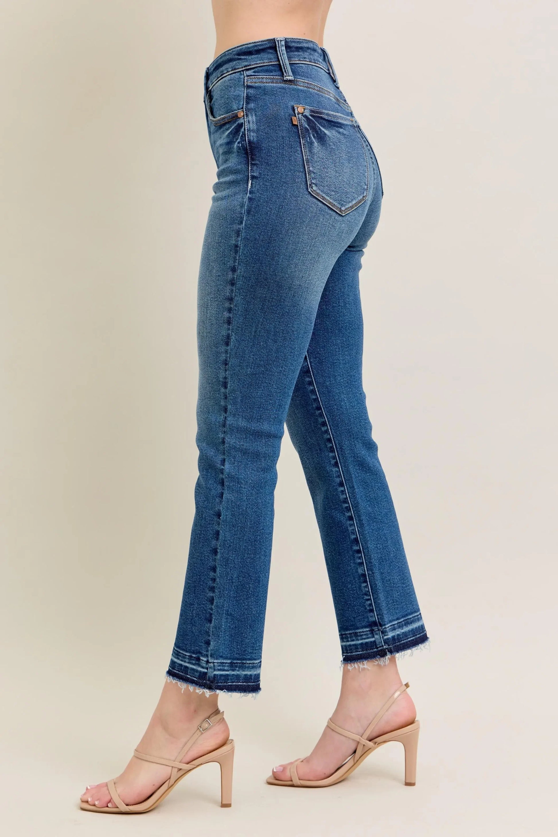 Vintage Wash Release Hem Kick Flare Jeans - Eva's Edition