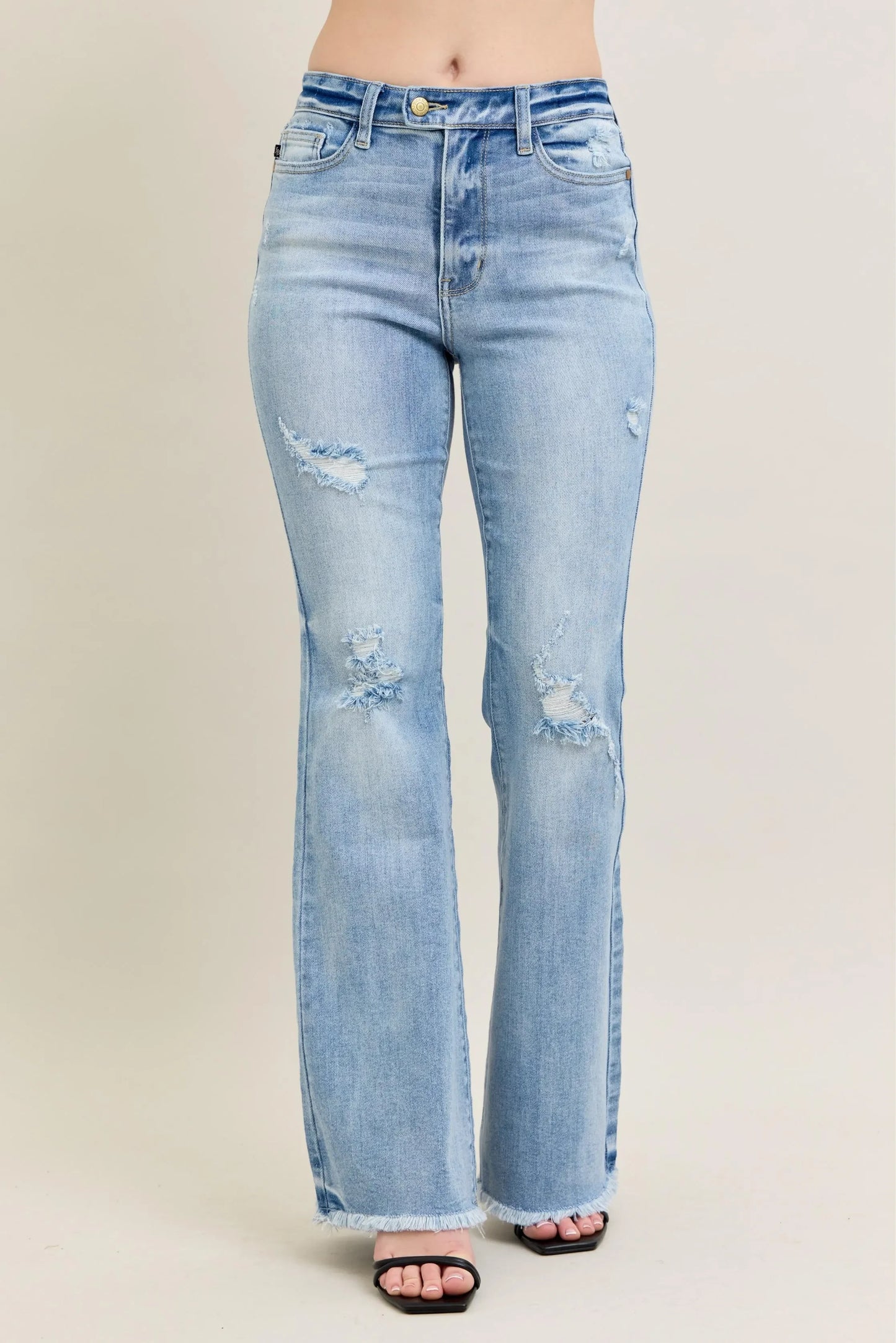 Flare Jeans With Shield Pockets Plus Size - Eva's Edition
