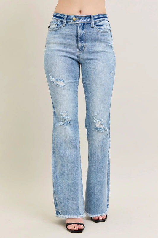 Flare Jeans With Shield Pockets Plus Size - Eva's Edition