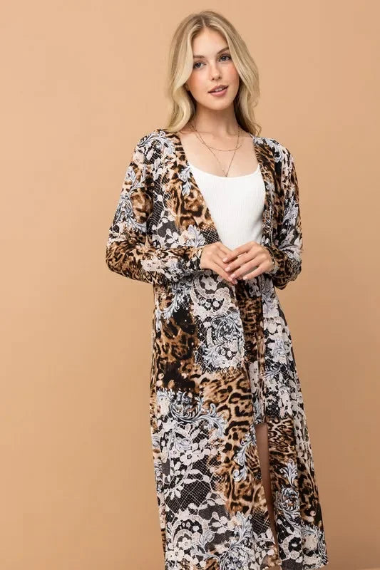 Animal Print Kimono and Shorts Set - Eva's Edition