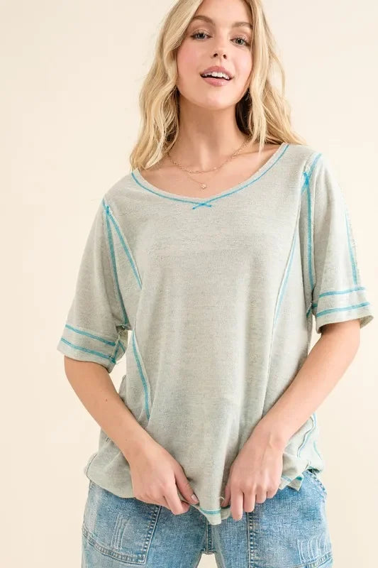 Reversed Stitch Basic T Shirt - Eva's Edition