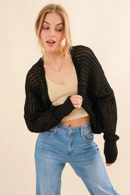 Fishnet Knitted Bolero Cardigan - Eva's Edition