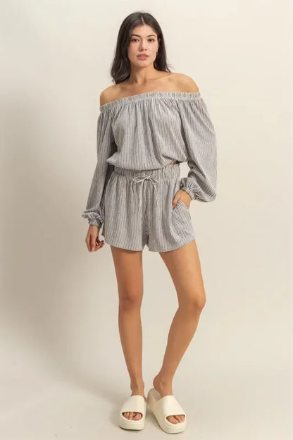 Off Shoulder Top and Shorts Set - Eva's Edition