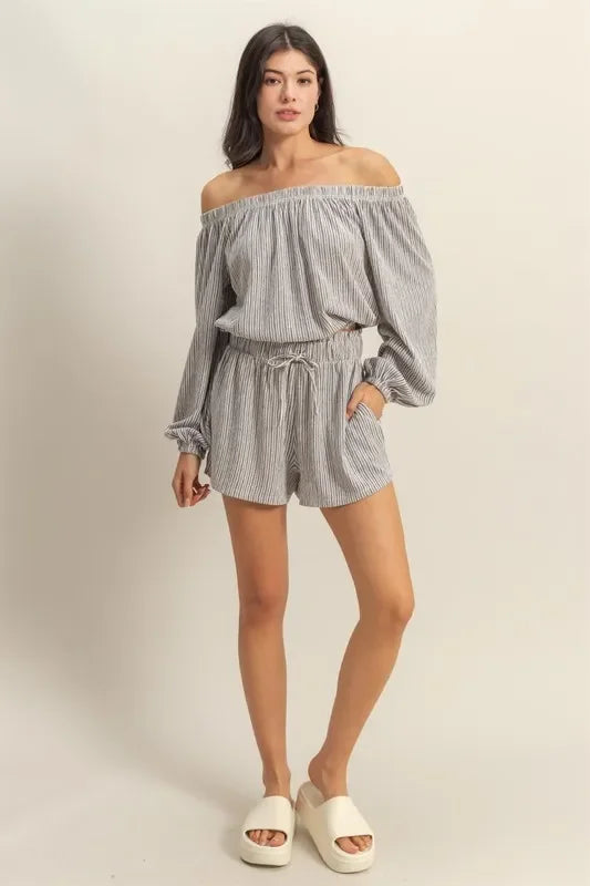 Off Shoulder Top and Shorts Set - Eva's Edition