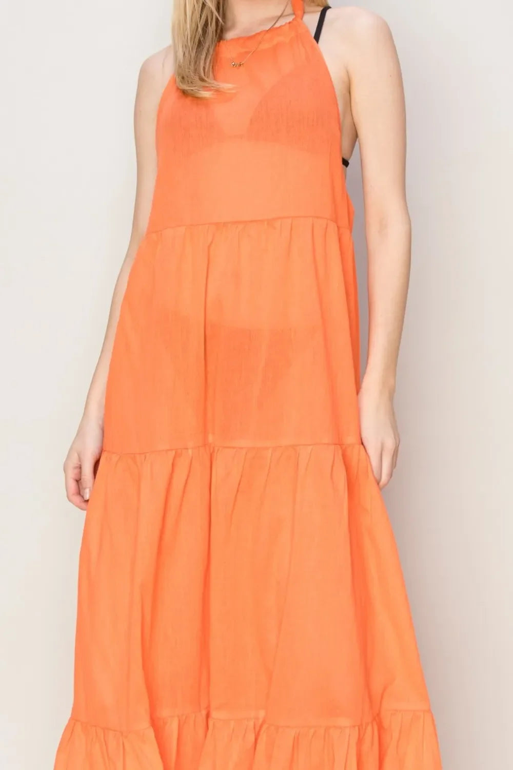 Halter Neck Cover Up Maxi Dress - Eva's Edition