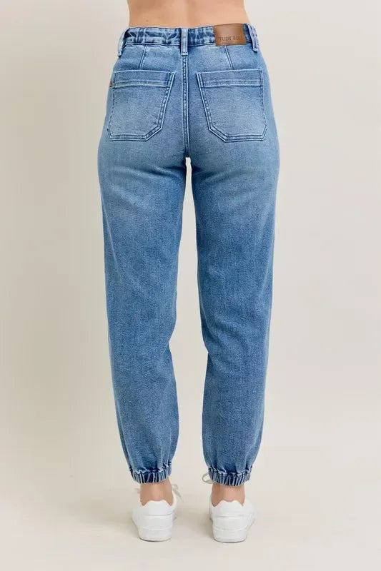 High Waist Denim Jogger Plus Size - Eva's Edition