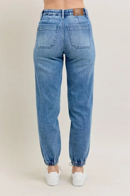 High Waist Denim Jogger Plus Size - Eva's Edition