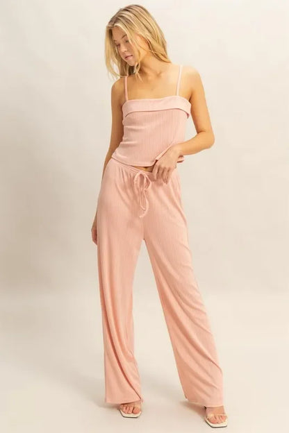Rib Knit Cami Top and Pants Set - Eva's Edition