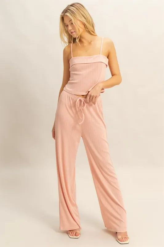 Rib Knit Cami Top and Pants Set - Eva's Edition